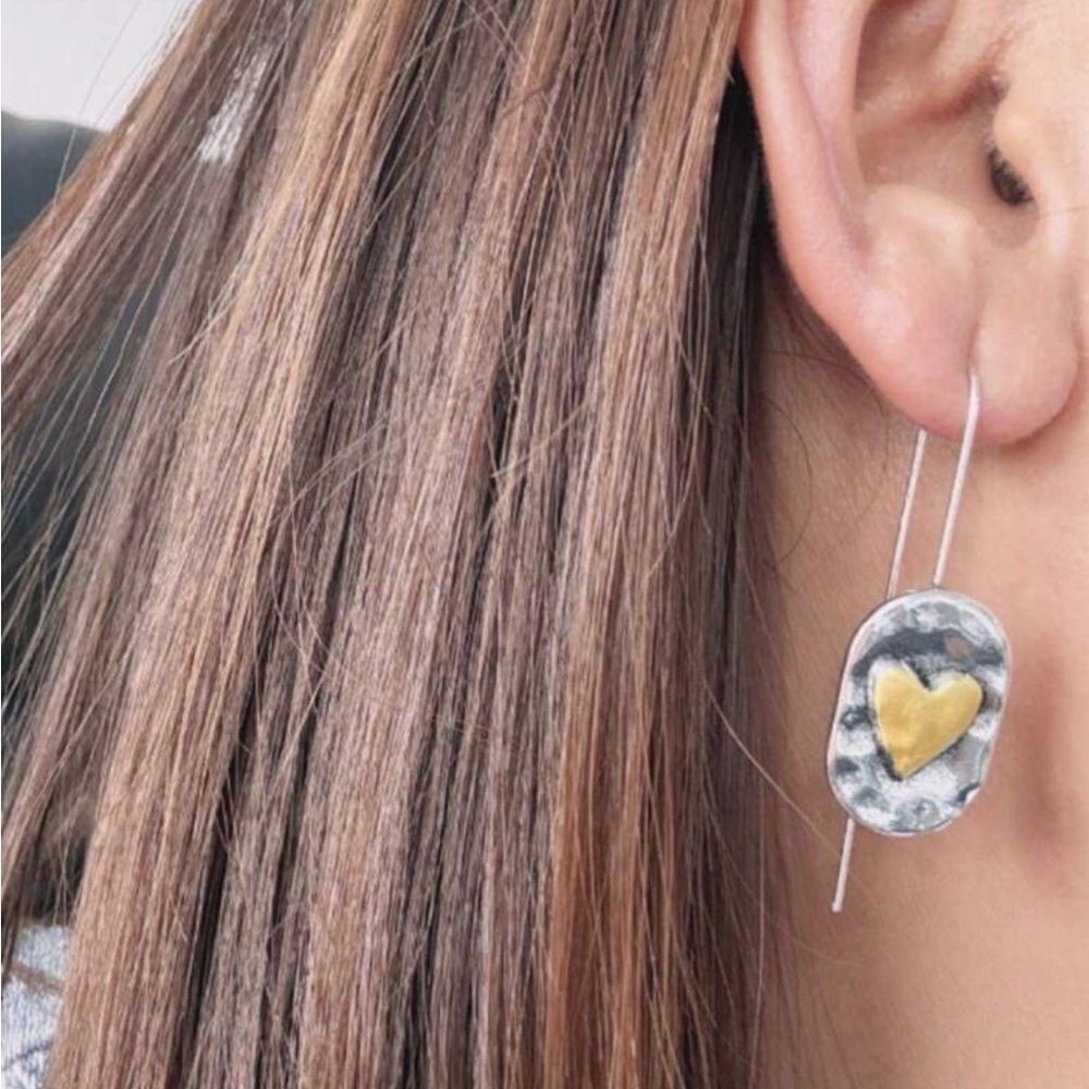 Boho Heart Earrings A1302 - Picture 2 of 3